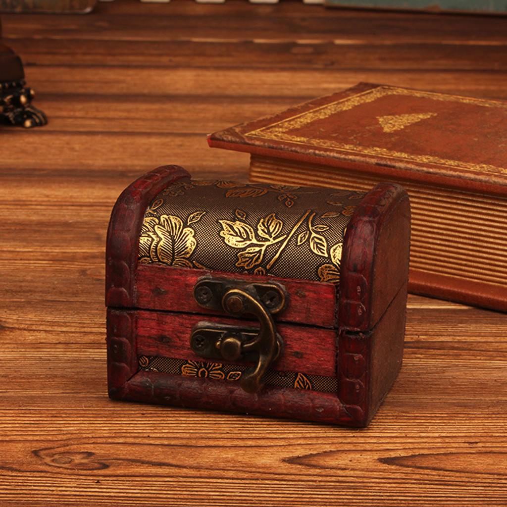 Vintage Items - Caja de joyería de madera vintage