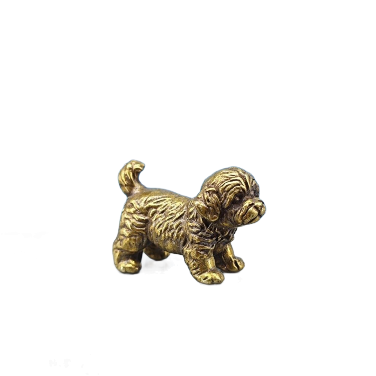 Vintage Collectible Teddy Bears - Mini Estatua de Perro de Latón,