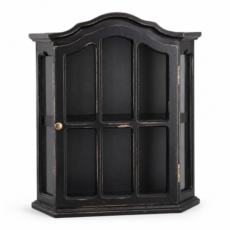 Gabinete de pared de madera en - Vintage Collectible Glass reseña y precio