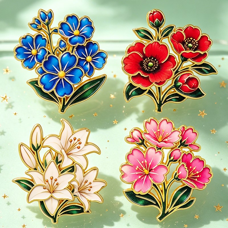 Bonito Broche de Esmalte Flora - Vintage Items reseña y precio